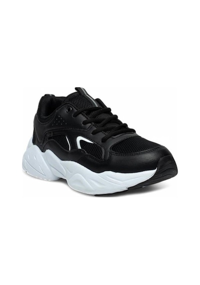 Lambirlent 2107-25 Deri Anorak Anatomik Sneaker Siyah Beyaz Siyah