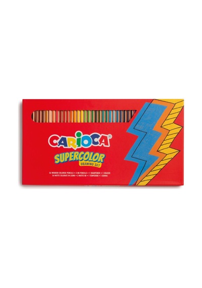 Supercolor, 40 Parça, Koyu Renk Ve Koyu Hb Grafit Desenli Ve Renkli Set Çok Renkli