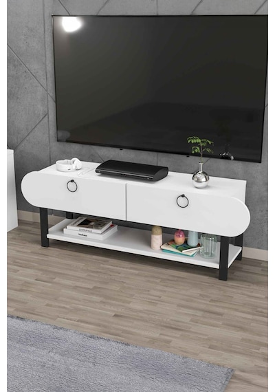 Beyaz Modern Tv Ünitesi - 110 Cm