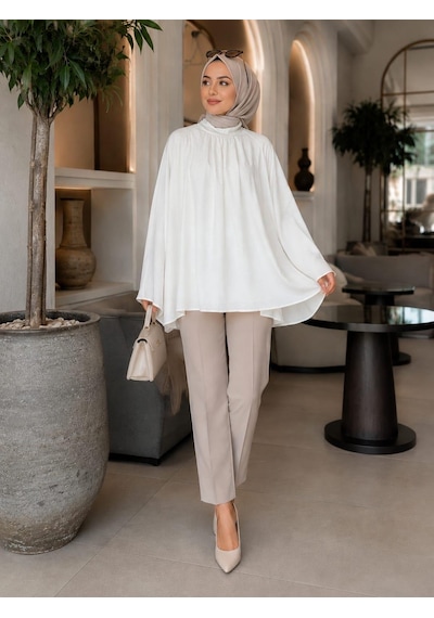 Esra Butik78 Tül Modal Astarlı Rahat Kalıp Tunik Beyaz & Yağ Yeşili Günlük Ve Şık Tesettür Kombini Esra Butik78 Tül Modal Astarlı Rahat Kalıp Tunik Beyaz & Yağ Yeşili Günlük Ve Şık Tesettür Kombini