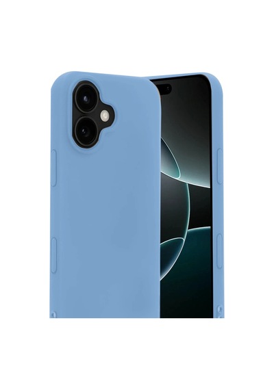 Apple iPhone Uyumlu 17 Nano İçi Kadife Silikon - Mavi Renkli