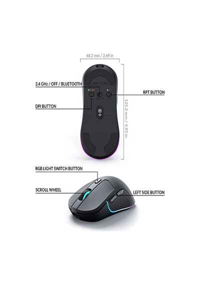 Keychron- Kablosuz Fare M3-a1 - Kablosuz - Siyah M3-a1