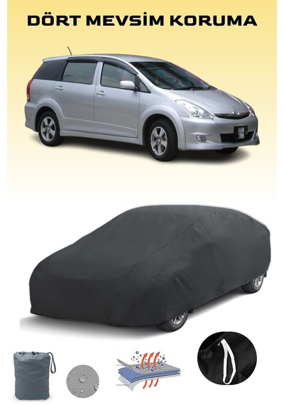 Siyah Toyota Wish 1 Araba Brandası, Oto Örtüsü, Araba Çadırı Siyah