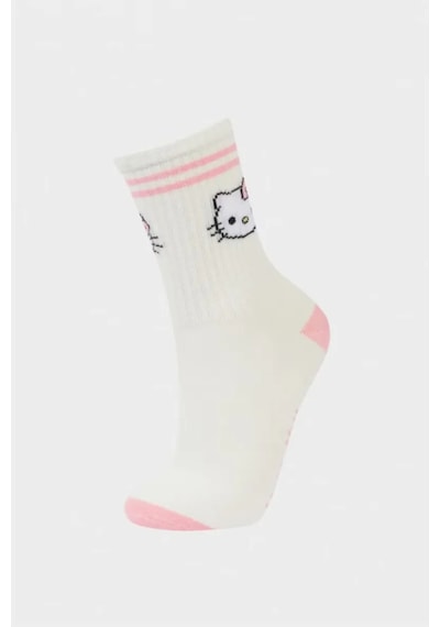 DeFacto Kız Çocuk Hello Kitty 3'lü Pamuklu Uzun Çorap F6704A8NSKR1