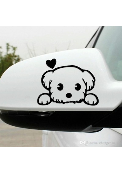 Sevimli Köpek Dost Araba Sticker Yapıştırma 2 Adet