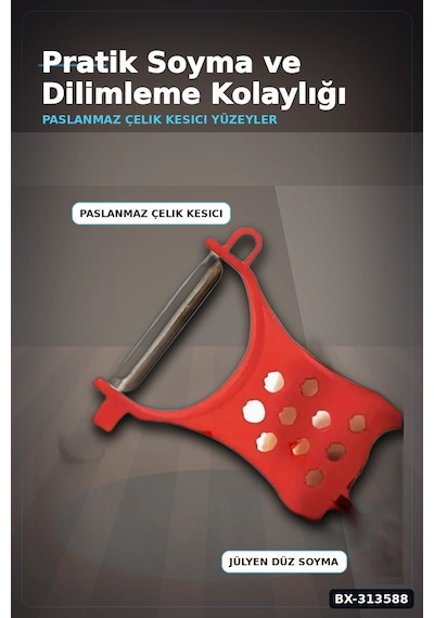 Paslanmaz Çelik Bıçaklı 3'ü 1 Arada Jülyen Rende Soyacak Doğrayıcı Mutfak Aleti Bx-313588 Diğer