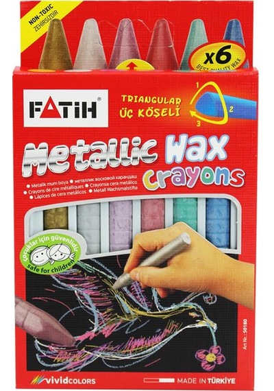 Fatih Metalik Jumbo Wax Crayon 6 Renk Mum Boya 50180