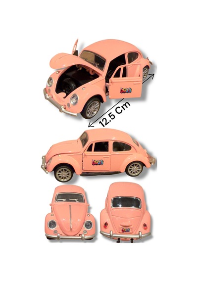 Vos Vos Metal Diecast Araba Kapı Kaput Açılan Nostalji Model Oyuncak Pembe Renk Pembe
