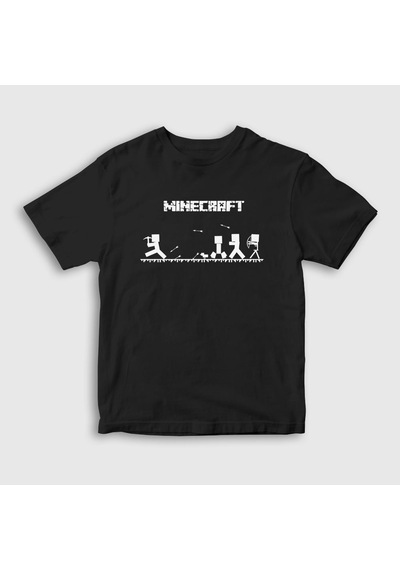 Presmono Unisex Çocuk Arrows Minecraft T-shirt Siyah
