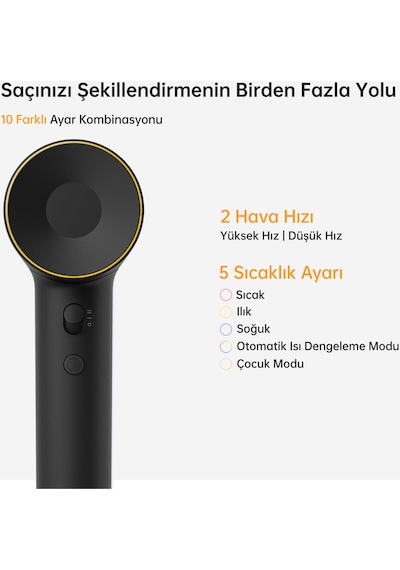 Laifen Se 2 Saç Kurutma Makinesi - Pastel Siyah