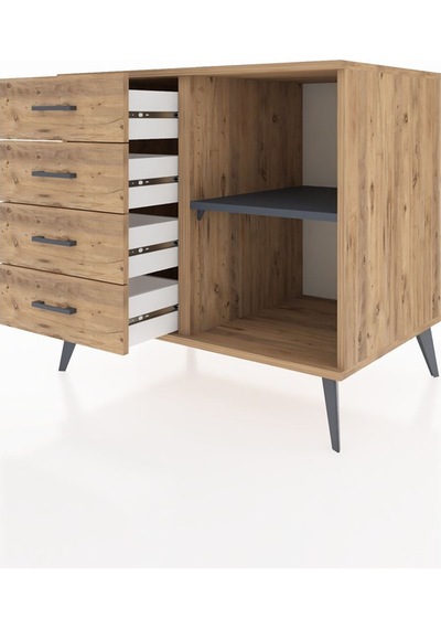 Kronos Şifonyer Tek Raflı 4 Çekmeceli 88x59x80 Çam-antrasit/çam Antrasit/çam Kronos Şifonyer Tek Raflı 4 Çekmeceli 88x59x80 Çam-antrasit/çam Antrasit/çam