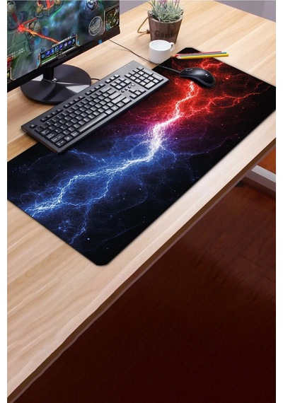 Sonictouch Klavye Mousepad 40x90cm Dikişsiz Pürüzsüz Sıvı Geçirmez Kaymaz Taban İki Kutup