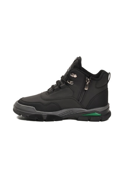 Siyah Yeşil Kaymaz Taban Fermuarlı Unisex Outdoor Bot 444 G Siyah-yeşil