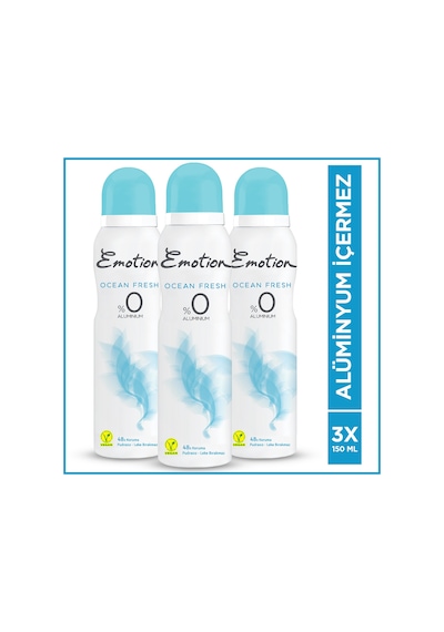 Emotion Ocean Fresh Kadın Sprey Deodorant 3 x 150 ML