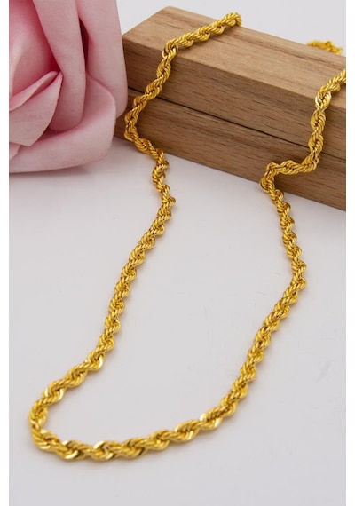 22 Ayar Altın Halat Zincir 3 Mm Halat Zincir 50 Cm Uzunluk Lkznc1062