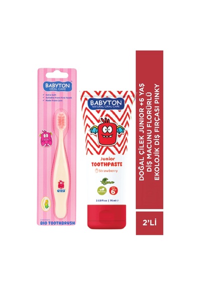 Set Çilek 6 Yaş Diş Macunu 75 Ml -ekolojik Diş Fırçası Pinky Temel Bakım