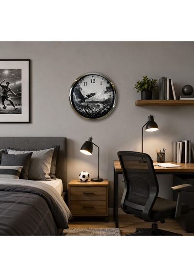 Krom Zafer Kanatları Taraftar Temalı 40 X 40 Cm Metal Duvar Saati
