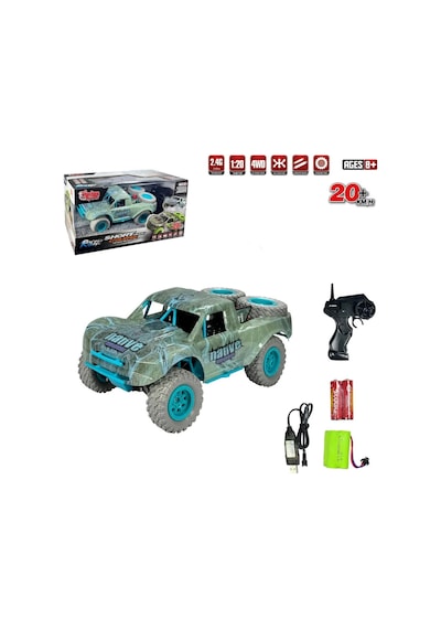 Şarjlı Uzaktan Kumandalı Araba 4x4 Yüksek Hızlı Drift Ve Arazi Aracı 2.4ghz 1:20 Yedek Lastikli Gri