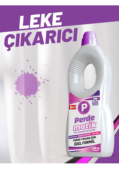 Perdematik Tül Dantel Perde ve Hassas Kumaşlar için Sıvı Deterjan 1200 ML