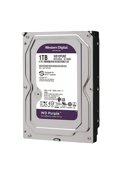 Wd Purple, Wd10purz, 3.5&quot 1tb, 64mb, 5400 Rpm, 7/24 Güvenlik, Hdd