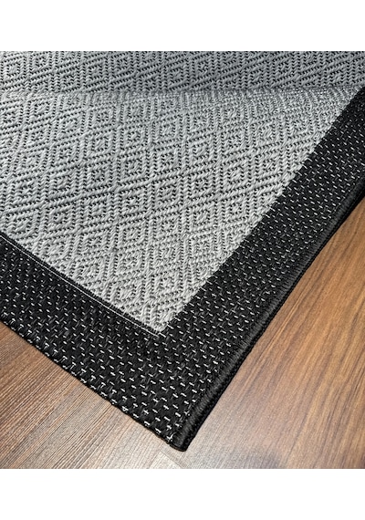 Mess Modern Dekoratif Yumuşak Dokulu Sisal Halı 3946 Antrasit Siyah Çok Renkli