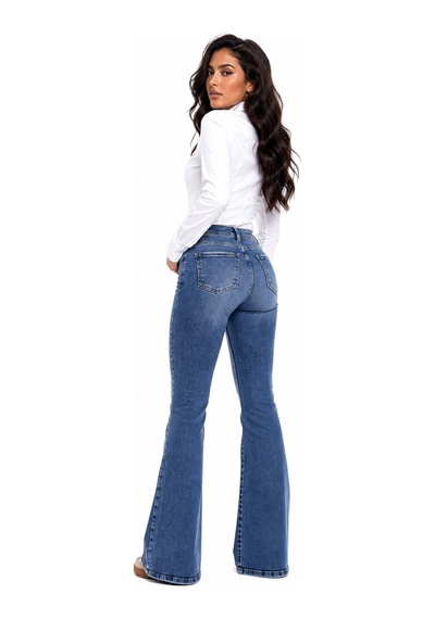 Dekploy Kadın İspanyol Paça Fit Jean Pantolon Bgl-st05451 Mavi