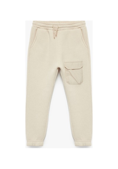 Koton Erkek Çocuk Şardonlu Cep Detaylı Basic Jogger Eşofman Altı Bej