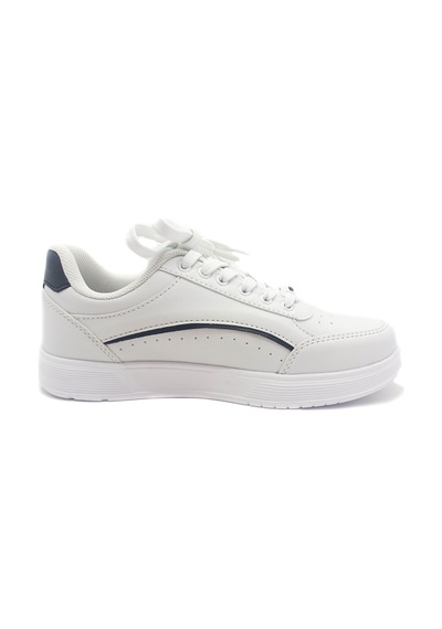 Beyaz Renk Düz Taban Bağcıklı Kadın Sneakers Beyaz