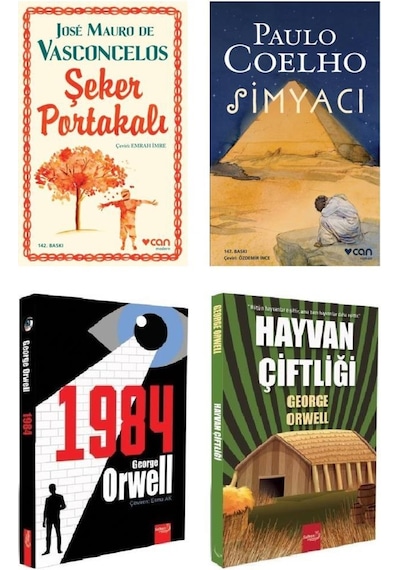 Can Şeker Portakalı-Simyacı + Safkan 1984-Hayvan Çiftliği 4 Kitap