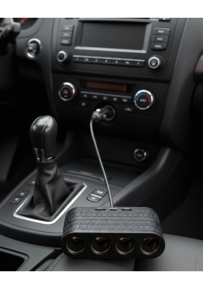 Araçlar İçin 4 Lü Çakmak Çoklayıcı Type C Usb Ve Koruma Sistemli
