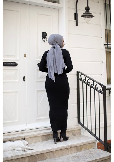 Hira Life Fashion Kadın Elbise Tesettür Giyim Balıkçı Yaka Ve Dar Kesim Triko Kalem Elbise Siyah Siyah Hira Life Fashion Kadın Elbise Tesettür Giyim Balıkçı Yaka Ve Dar Kesim Triko Kalem Elbise Siyah Siyah