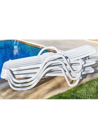 Omnipazar Omnipazar Sy2535 Beyaz Plastik Lüks Şezlong