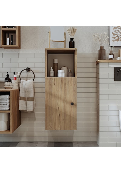 Banyo Dolabı Mat Mdf 90 X 35 Cm Banyo Boy Dolabı Atlantik Atlantik Çam