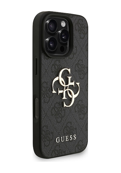 Apple iPhone 16 Pro Max Uyumlu Kılıf Guess Lisanslı Bilek Askı İpli Metal 4g Ve Yazı Logolu Kapak Siyah