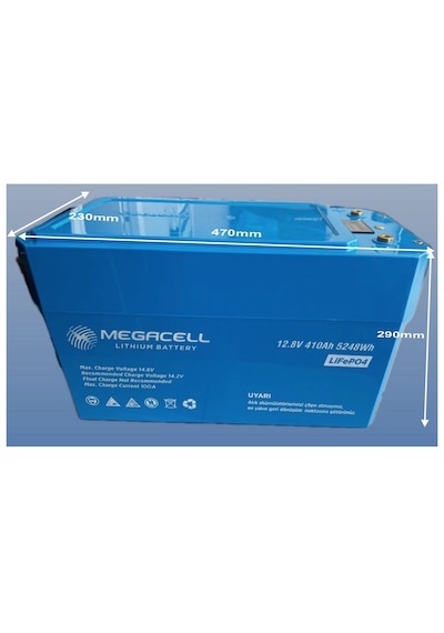 Megacell 12.8v 410ah Lifepo4 Lityum Demir Fosfat Akü Prizmatik