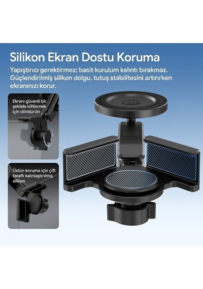 Ulanzi Sk28 Manyetik Araç Telefon Tutucu Tesla Model 3 Y S X Uyumlu - S012 Siyah