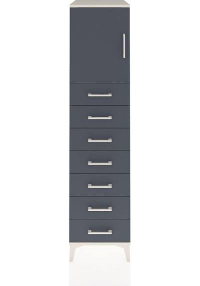 Kronos Dolap Tek Raflı 7 Çekmeceli Tek Kapaklı 44x59x182 Aytaşı-antrasit Aytası