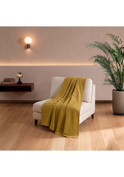 Maxstyle Spring %100 Pamuk Tek Kişilik Pike Hardal 180x230 Cm Renkli