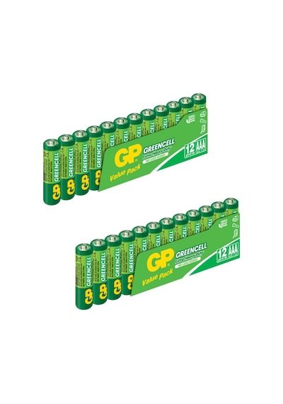 GP Greencell GP24G Çinko Karbon AAA İnce Kalem Pil 12 x 2'li