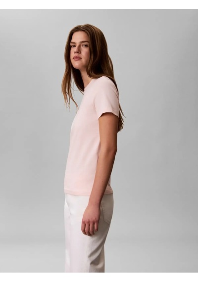 Calvin Klein Ss Monogram Crew Tee, Vg3 Pembe Kadın T-shirt