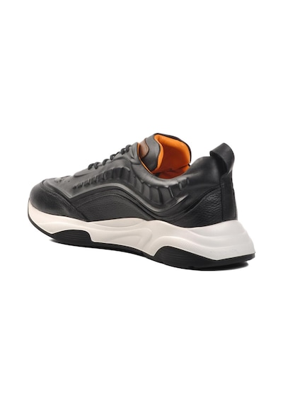 Ayakmod Premium 495 M Siyah Hakiki Deri Erkek Sneaker Siyah