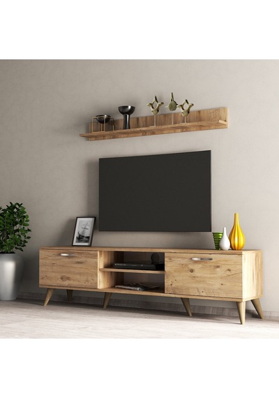 Mega 180 Lik L Raflı Tv Ünitesi Çam - Tvu0102