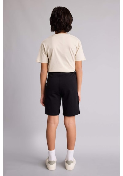 Defacto Regular Fıt Sweatshirt Kumaşı Şort Erkek Çocuk B5867a826smbk27 Siyah-bk27