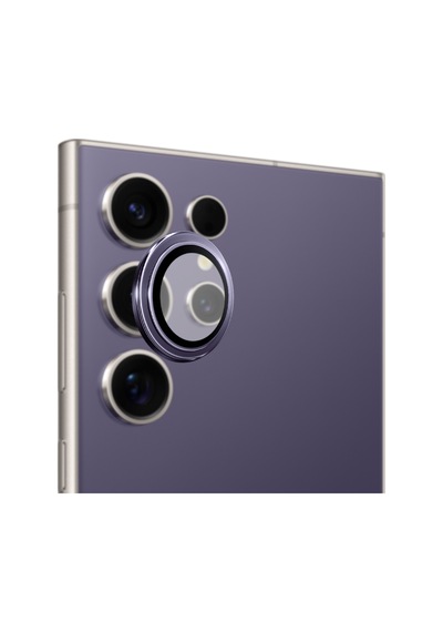Safeus Safir Temperli Kamera Lens Koruyucu, Samsung Galaxy S24 Ultra İle Uyumlu Mor
