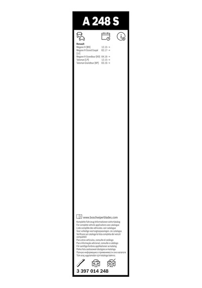 Aerotwin Silecek Seti Renault Megane Iv 2015 Ve Sonrası , Renault Talisman 2015-2020 600/450 Mm A248s 3397014248