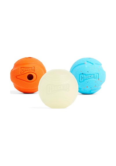 Chuckit Gen 1 Köpek Top Seti, Orta Boy 6.4 Cm Çap, Yüksek Sıçrama-yüzen-sağlam Top, 3'lü Paket