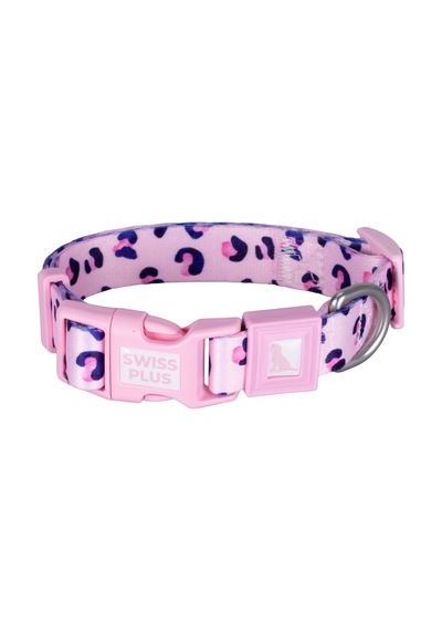 Swissplus Urban Paws Pink Leo Recycled Köpek Tasması - 25mm Beyaz - Pembe