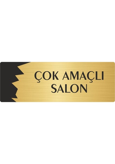 Metal Departman Kapı İsimliği, Yönlendirme Levhası Çok Amaçlı Salon 10x20 Cm Altın Renk