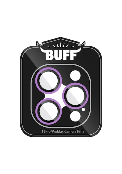 Buff Apple Uyumlu iPhone 15 Pro Max / 15 Pro Neon Metal Lens Koruyucu Mor
