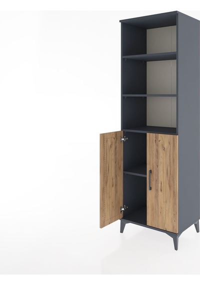 Hyperion Dolap 4 Raflı 2 Kapaklı 60x44x195 Antrasit-çam Antrasit Hyperion Dolap 4 Raflı 2 Kapaklı 60x44x195 Antrasit-çam Antrasit